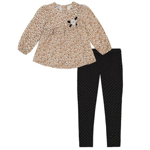 Kids Headquarters Other - NWT. KIDS HEADQUARTERS Girl Printed Crinkle Tunic & Polka-Dot Legging Set
